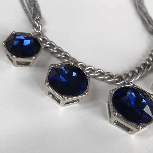 New Kenneth Cole New York Blue Stones Necklace - Picture 2 of 5